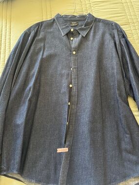 DKNY Men's Dark Indigo Denim Button-Down Shirt